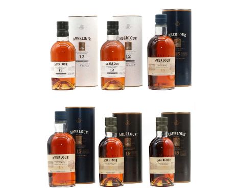 Aberlour Single malt Scotch Whisky, 12 years old, 48% vol, 70cl, (2, each in presentation tube) together with 15 years old, 4