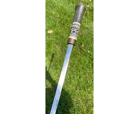 A vintage horn handled swordstick&nbsp;