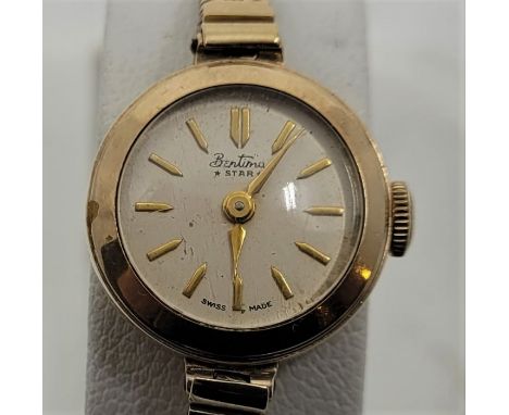 A Bentina Star 9ct. gold ladies' cocktail watch, manual movement, having 18mm wide 9ct. gold case, signed circular dial with 