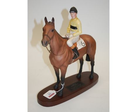 A Connoisseur Model by Beswick of Arkel with Pat Taaffe up, matt finish, on plinth, height 31cm. No apparent faults.