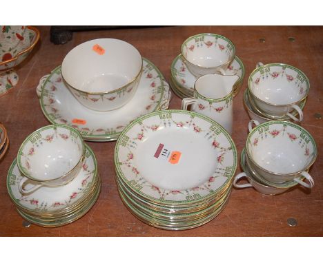 A Victorian Crown Chelsea china part tea service in the Verona pattern