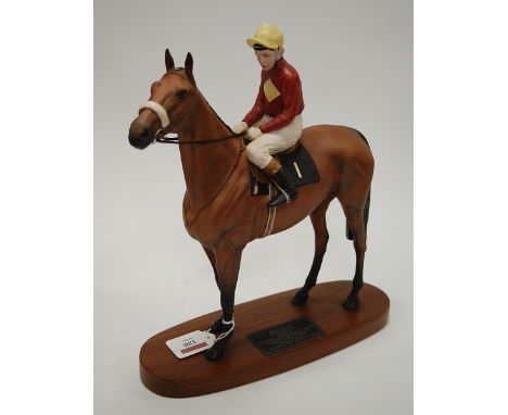 A Connoisseur model by Beswick of Red Rum with Brian Fletcher up, matt finish, on plinth, height 32cm.No apparent faults.