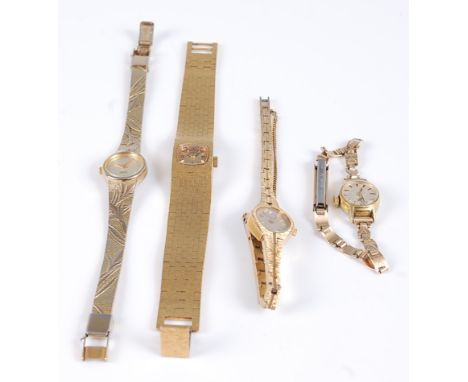 A lady's Rotary gilt metal cased mechanical wristwatch; together with one other by Rotary; and Accurist and Citizen lady's qu