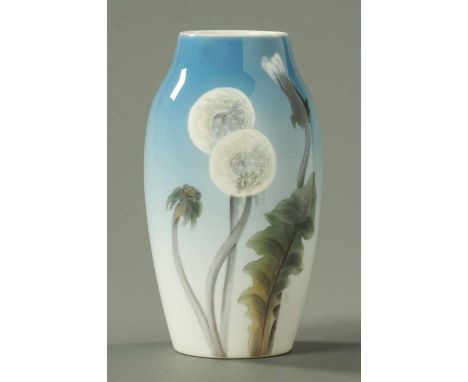 A Royal Copenhagen Dandelion patterned vase.  Height 10 ins.  CONDITION REPORT: First class condition with no damage, repairs