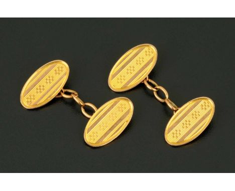 A pair of 9 ct gold cufflinks, 3.4 grams. 