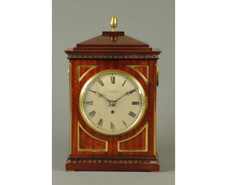 A late 19th century mahogany bracket clock, in the Regency style, by Goldsmiths & Silversmiths, Regent Street, London, single