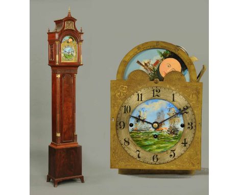 An Edwardian mahogany grandmother clock, in the George III style, with three-train fusee musical movement, eight bells, four 