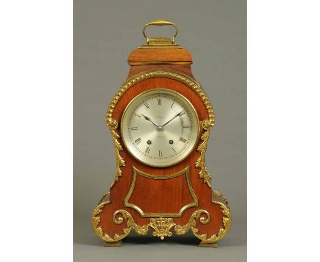 A 19th century bracket clock, with silvered dial marked "Gerard, Aberdeen", with two-train French movement by Vincenti & Co. 