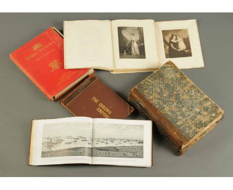 Five volumes, two Illustrated London News 1884 and 1865, two The Queens Empire and one Queen Victoria by Richard R. Holmes.  