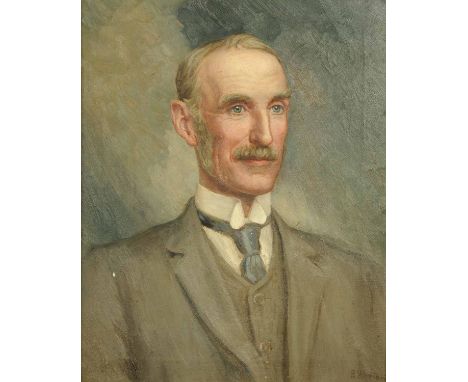 E. Houghton, oil painting on canvas, portrait of a gentleman.  19 ins x 15 ins, framed, signed. 