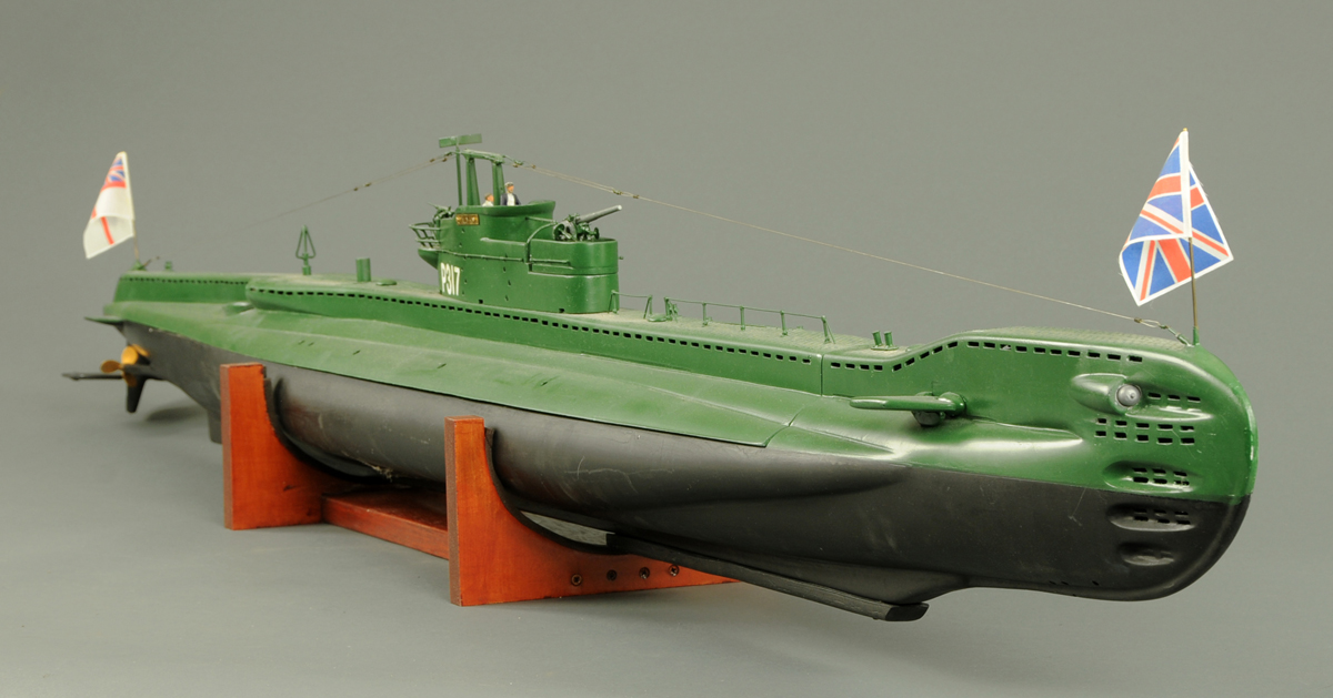 A radio controlled model submarine, "HMS TallyHo", TClass submarine
