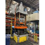 500 Ton Hydraulic 4-Post Press Double Action Press with Cushion, 35" x 35" Between Posts