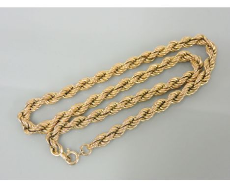 A 9ct gold rope chain, 24.52g