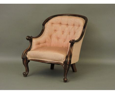 A Victorian rosewood button back chair