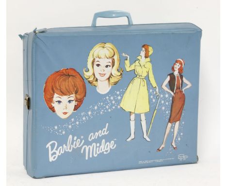 An original cased set of Barbie and Midge, by Mattel, circa 1963, containing a Barbie, a Ken and two Midge dolls, with 1960s 