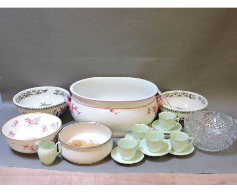 A large pottery foot bath by Minton, together with a quantity of various ceramics, to include a Limoges dessert service, Port