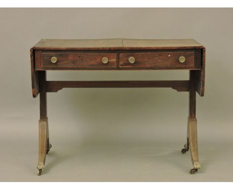 A Regency mahogany sofa table, 95cm wide