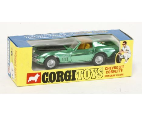 Corgi Corvette (300), with leaflet, rare chromed green finish, fresh from trade pack ex shop stock, M/BM