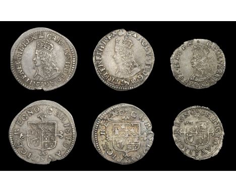 XI: Hammered Coins of Charles II, First issue, Twopences (2), mm. crown on obv. only, dies 3/3, 4/4; Penny, no mm., dies 2/2,
