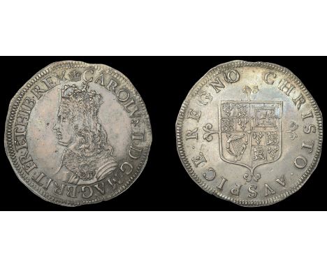 XI: Hammered Coins of Charles II, First issue, Shilling, mm. crown on obv. only, crowned bust left, no inner circles or mark 