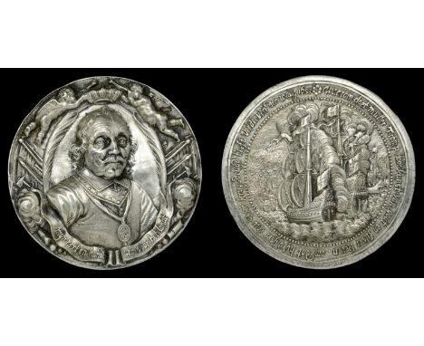 XV: Dutch and French Medals, Death of Admiral Martin Tromp, 1653, a cast hollow silver medal or plaquettepenning by O. (Woute