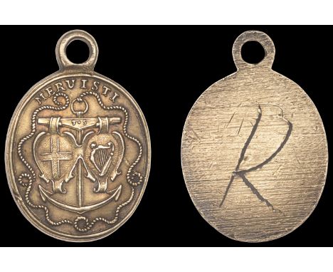 IX: Original Naval Rewards (and Electrotypes), Naval Reward, 1650-1, a gilt uniface British Museum electrotype of the obv. of