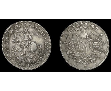 V: Original Medals by Simon, Scottish Rebellion Extinguished, undated [1639], a struck silver medal by T. Simon, King on hors