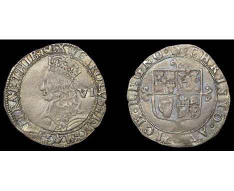 XI: Hammered Coins of Charles II, Third issue, Sixpence, mm. crown, crowned bust left, with inner circles and mark of value, 