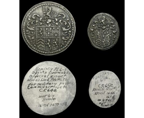 XIV: Seals by Simon, Oliver Cromwell’s Private Seal No. V, 1648-54, a uniface oval steel electrotype copy, similar, 24 x 21mm