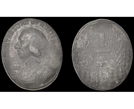 XVIII: Cast Copies, Restrikes and Electrotypes of Medals, Battle of Dunbar, 1650, a large lead restrike medal, c. 1755 (?), f