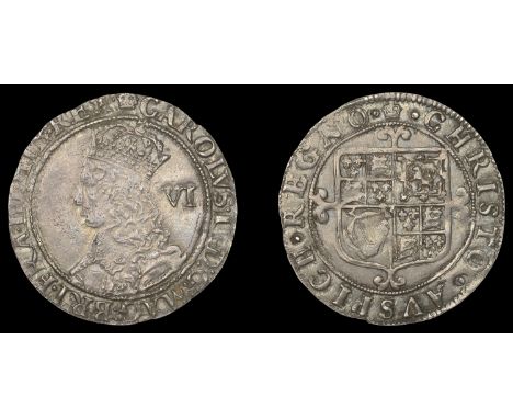 XI: Hammered Coins of Charles II, Third issue, Sixpence, mm. crown, crowned bust left, with inner circles and mark of value, 