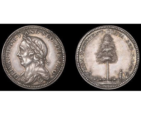 XV: Dutch and French Medals, Death of Oliver Cromwell, 1658, a small struck silver medal, late 17th century (?), unsigned (of