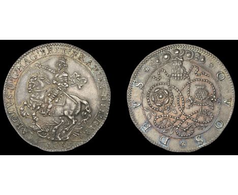 V: Original Medals by Simon, Scottish Rebellion Extinguished, 1639, a struck silver medal, unsigned, King on horseback left, 