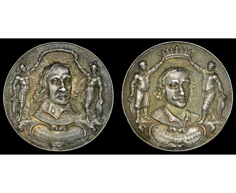 XV: Dutch and French Medals, Cromwell and Tommaso Aniello, c. 1665, a cast hollow silver medal or plaquettepenning, unsigned 