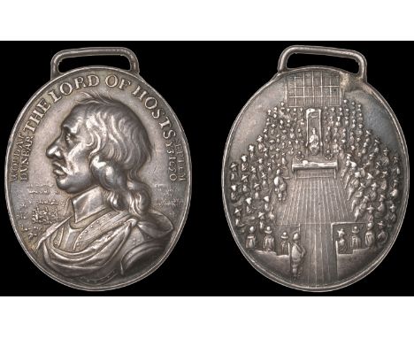 XVIII: Cast Copies, Restrikes and Electrotypes of Medals, Battle of Dunbar, 1650, a large silver restrike medal, late 19th ce