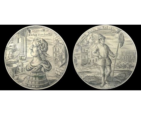 XV: Dutch and French Medals, Cromwell and Tommaso Aniello, c. 1670 (?), a satirical engraved silver medal, unsigned (by P. Aq