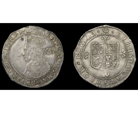 XI: Hammered Coins of Charles II, Third issue, Shilling, mm. crown, crowned bust left, with inner circles and mark of value, 