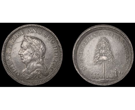 XV: Dutch and French Medals, Death of Oliver Cromwell, 1658, a small struck (?) lead medal, late 17th century (?), unsigned (