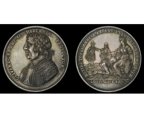 XV: Dutch and French Medals, Subservience of France and Spain, after 1680 (?), a struck silver medal, unsigned, laureate bust