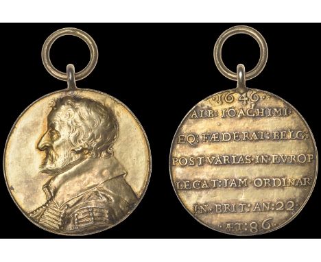 X: Personal Medals by the Simon Brothers, Albert Joachim, 1646, a cast and chased silver-gilt medal by A. and T. Simon, bust 