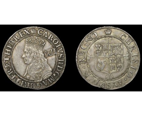 XI: Hammered Coins of Charles II, Third issue, Shilling, mm. crown, crowned bust left, with inner circles and mark of value, 