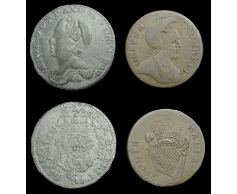 XVI: Later Cromwell Medals, Cromwell Gardens, lead Sixpence, c. 1765, crude bust of Oliver Cromwell left, olivar d g r p ang 