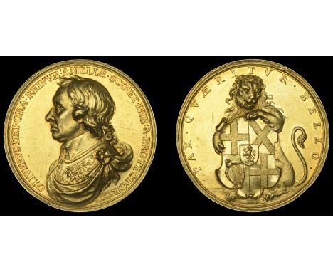 VIII: Original struck gold Medals by Simon, Lord Protector, c. 1655-8, a struck gold medal by T. Simon, armoured and draped b