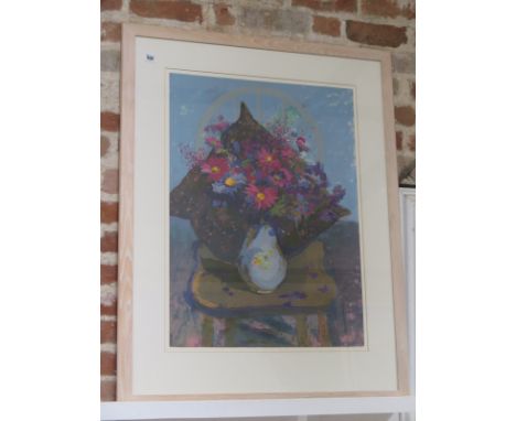 A Peacock print makers still life print, signed RW (Bob) Batchelor, entitled 'Fairfield Flowers' 53/70 - 76cm x 55cm in good 