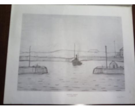 A Dean Arts Limited edition print - Maryport Harbour 1956 by  L S Lowry - number 208 of 500 - 14 3/4 inches x 11 inches - sma