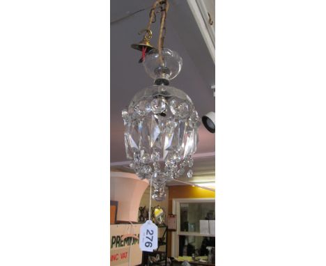 A basket glass lustre ceiling light
