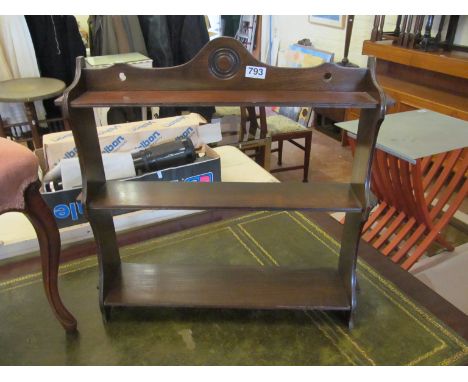 A mahogany wall shelf and Victorian chair