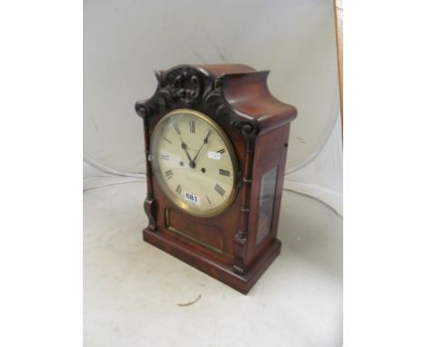 A 19th Century mahogany double fusee mantel bracket clock, Osborne Bognor with bracket