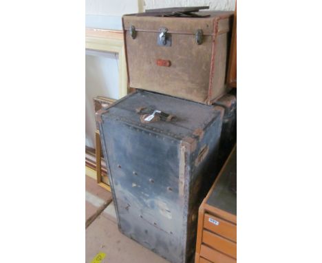 A trunk and hat box