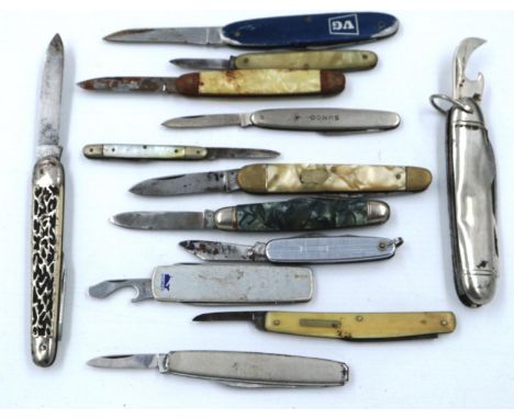 Thirteen mixed pocket knives to include Richards, Solingen etc. P&amp;P Group 1 (£14+VAT for the first lot and £1+VAT for sub
